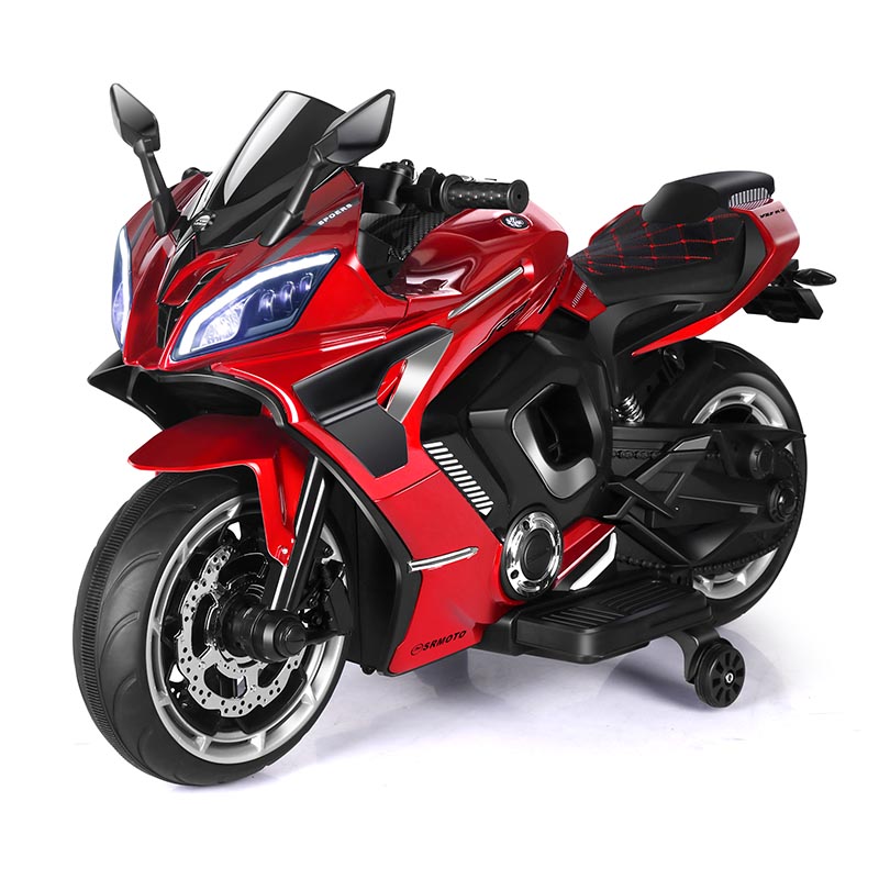 Motocykl elektryczny dla dzieci z podwójnym napędem 12 V i kluczykiem