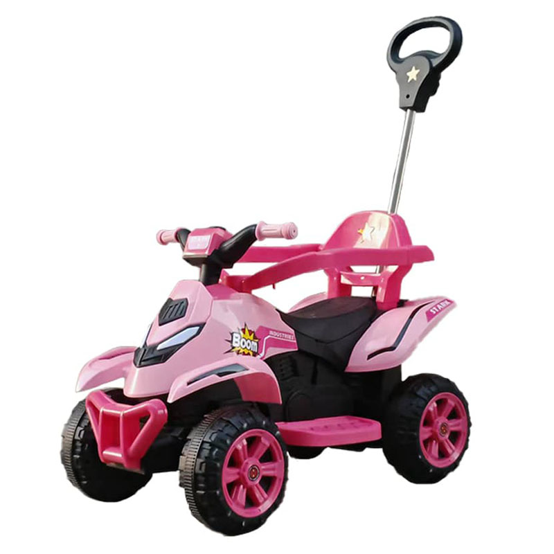 Elektryczny quad dla dzieci 6 V z rączką do pchania, światłami i muzyką
